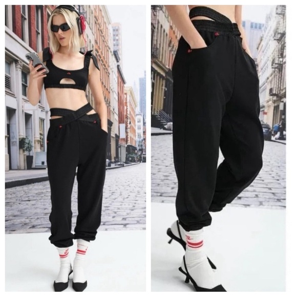 New! For Love and Lemons Frankie Sweatpant Black 31203 - Picture 1 of 16